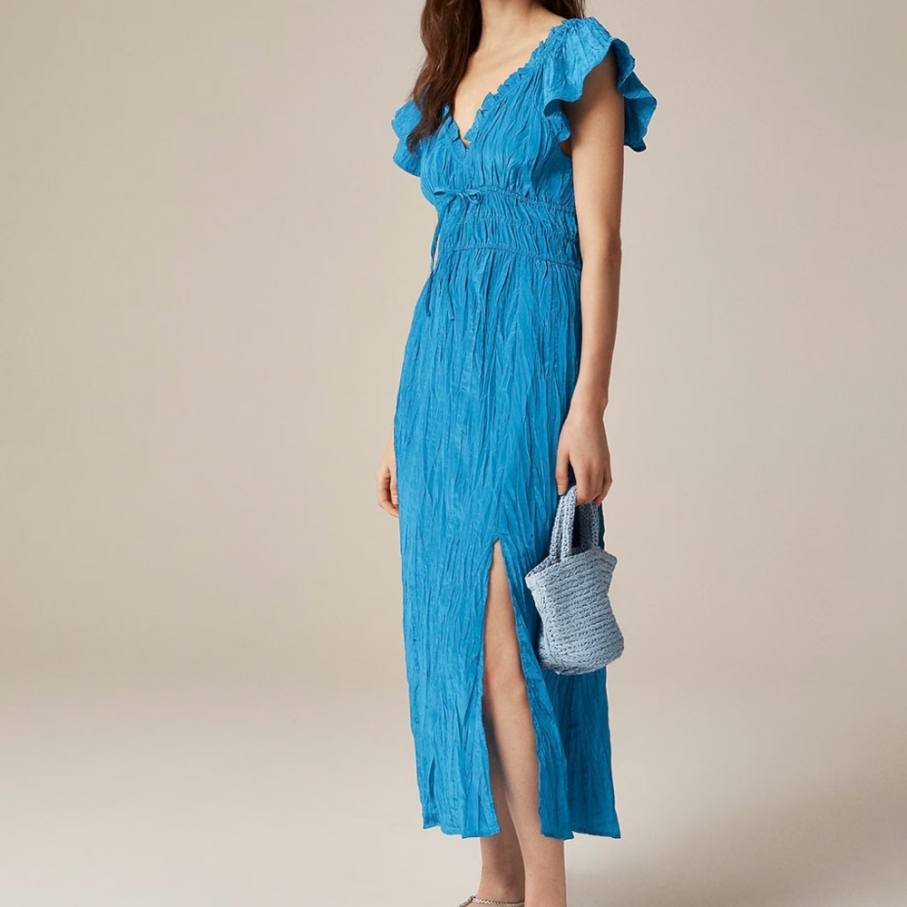 J.Crew Tall Palermo dress in viscose-blend crinkle